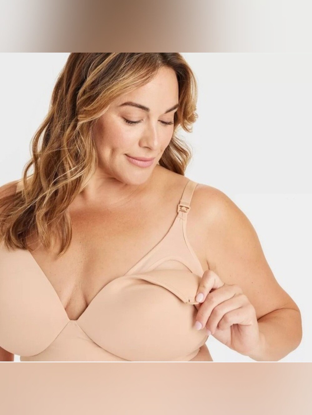 Auden Nursing Maternity Smooth Lightly Lined Wirefree Demi Coverage Bra 40D NEW